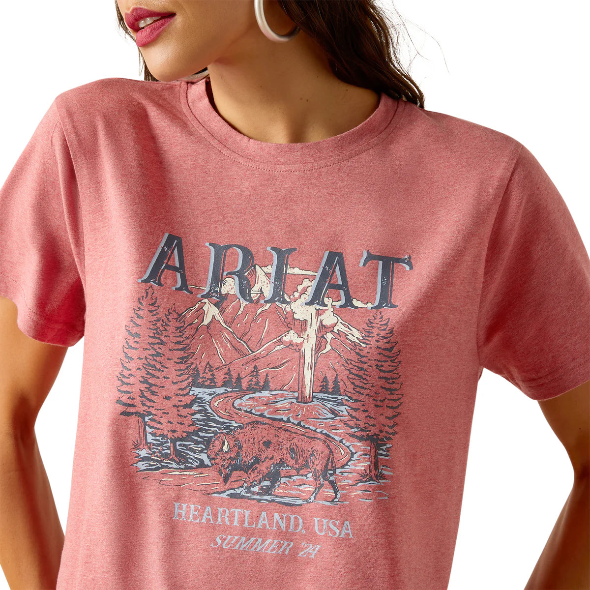 Ariat Ladies Souvenir Tee Shirt - Garnet Heather - 10051295