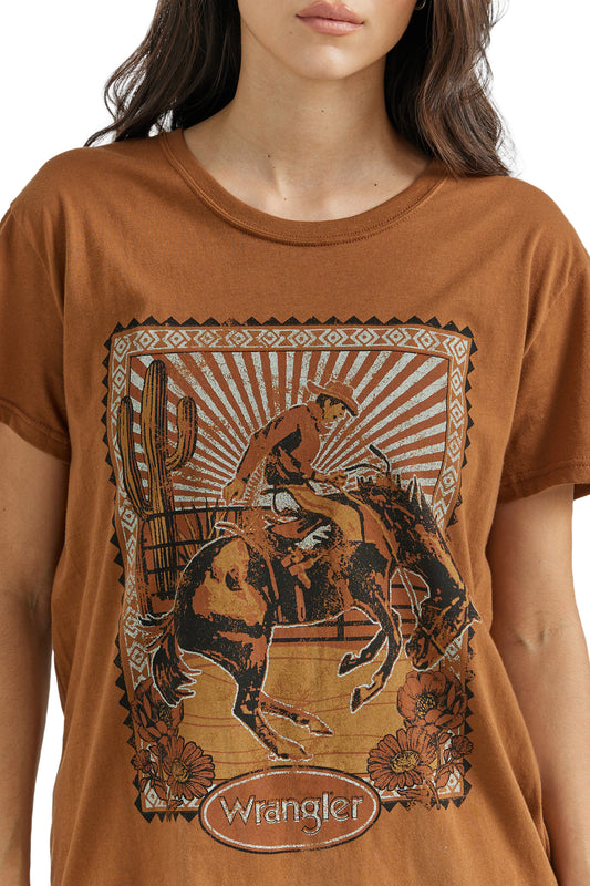 Wrangler Ladies Western Graphic Boyfriend Tee - Toffee - 112350126