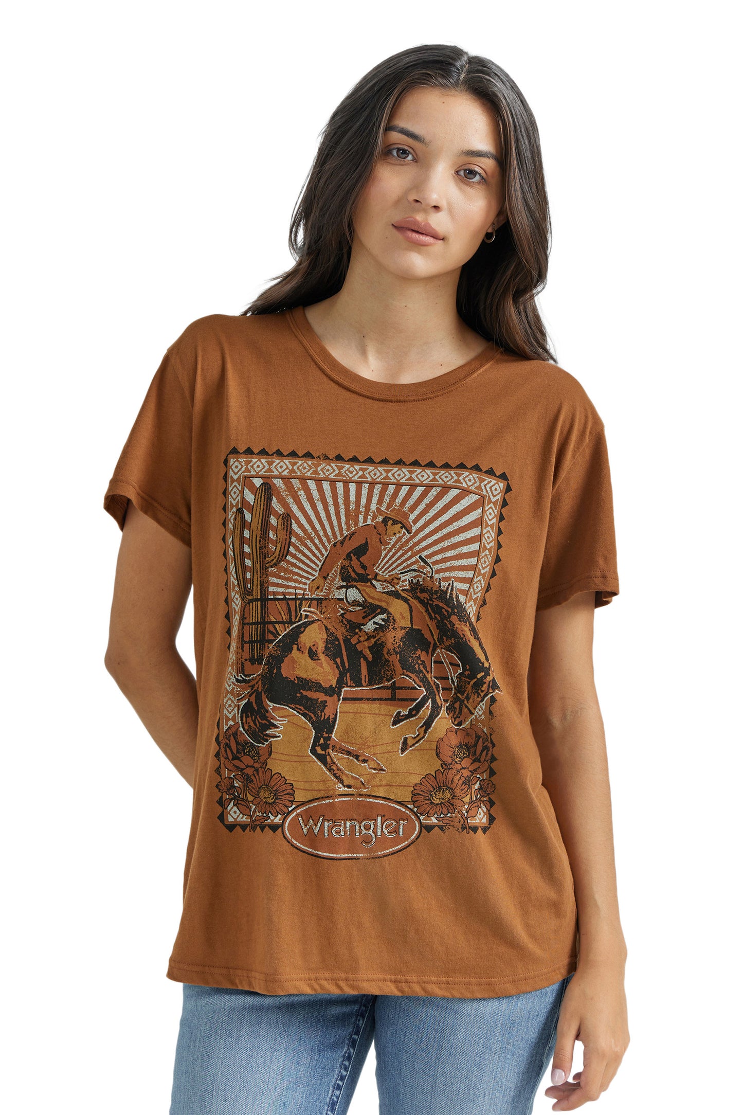 Wrangler Ladies Western Graphic Boyfriend Tee - Toffee - 112350126