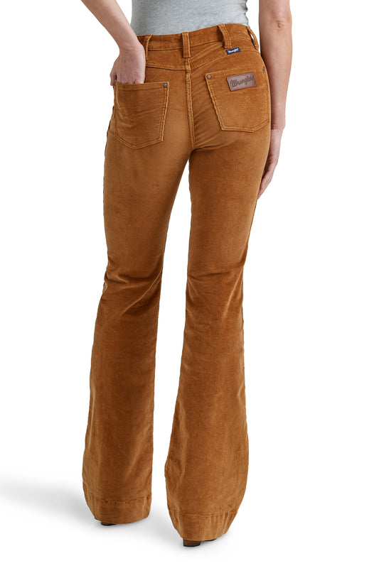 Wrangler USA Ladies Retro Bailey Corduroy High Rise Trouser Jean -  Brown - 34" Leg - 112352983