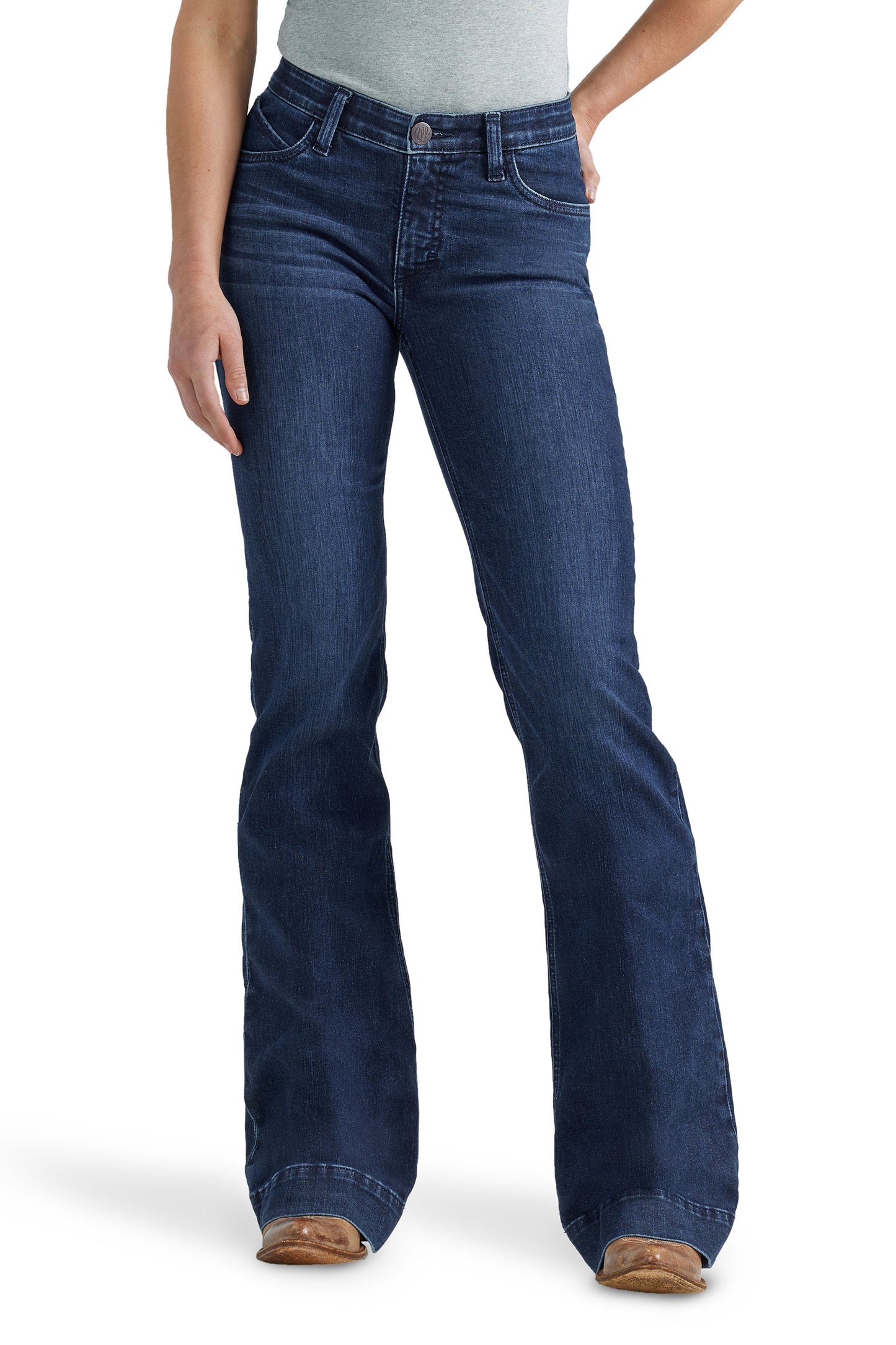 Wrangler USA Ladies Ultimate Riding Jean Willow Mid Rise Trouser Jean - Sloane - 34" Leg - 112352986