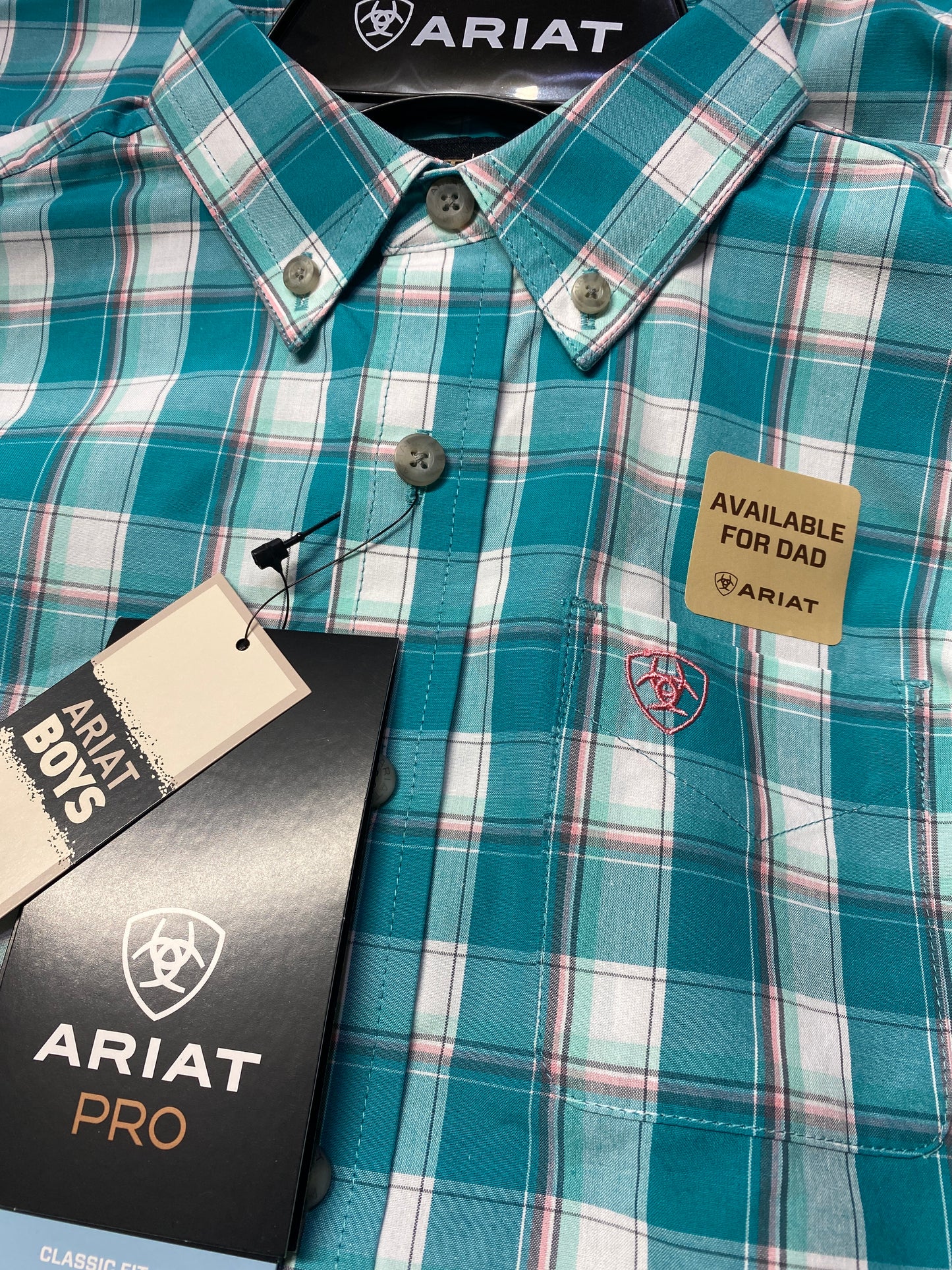 Ariat Pro Series Jace Classic Fit S/S Shirt - Turquoise - 10051400