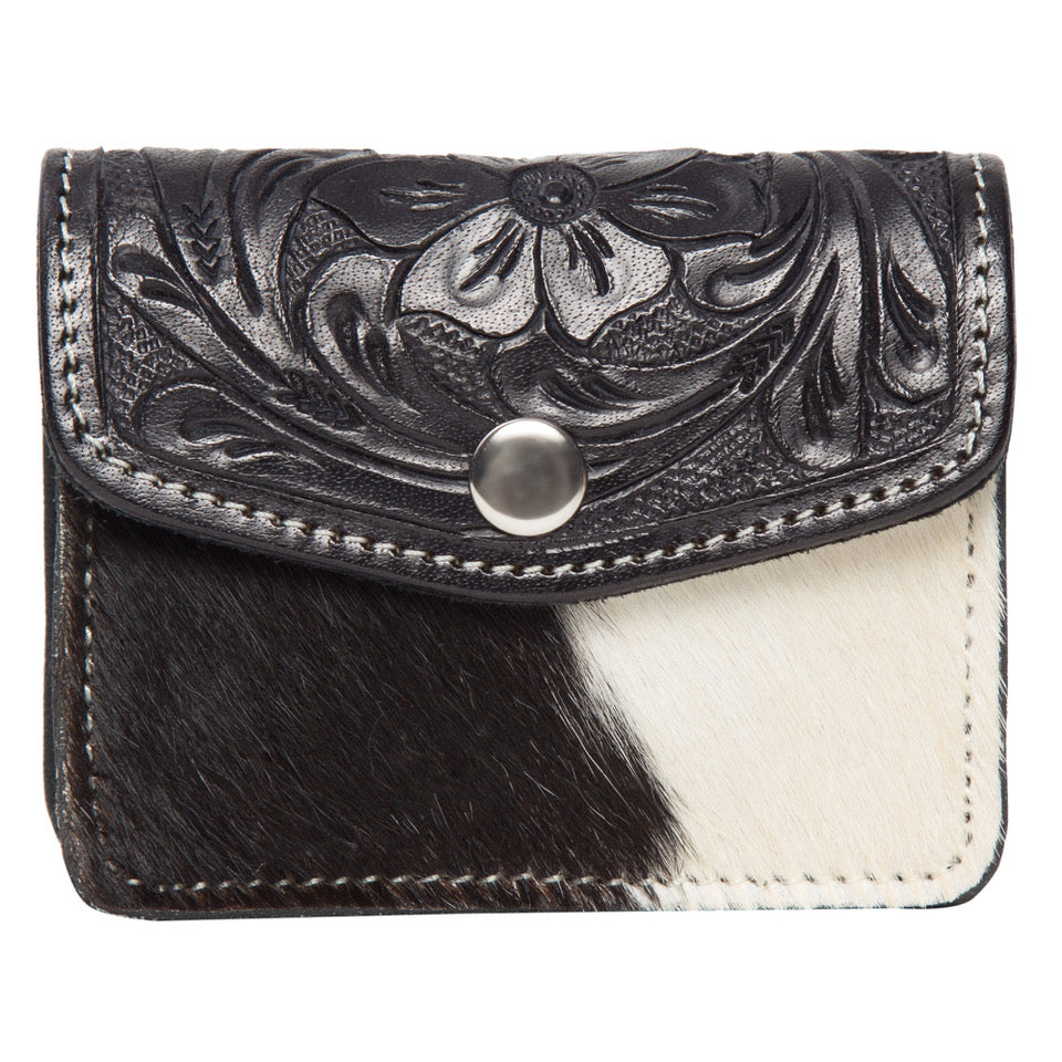 The Design Edge Chile Black and White Cowhide Purse - AC42