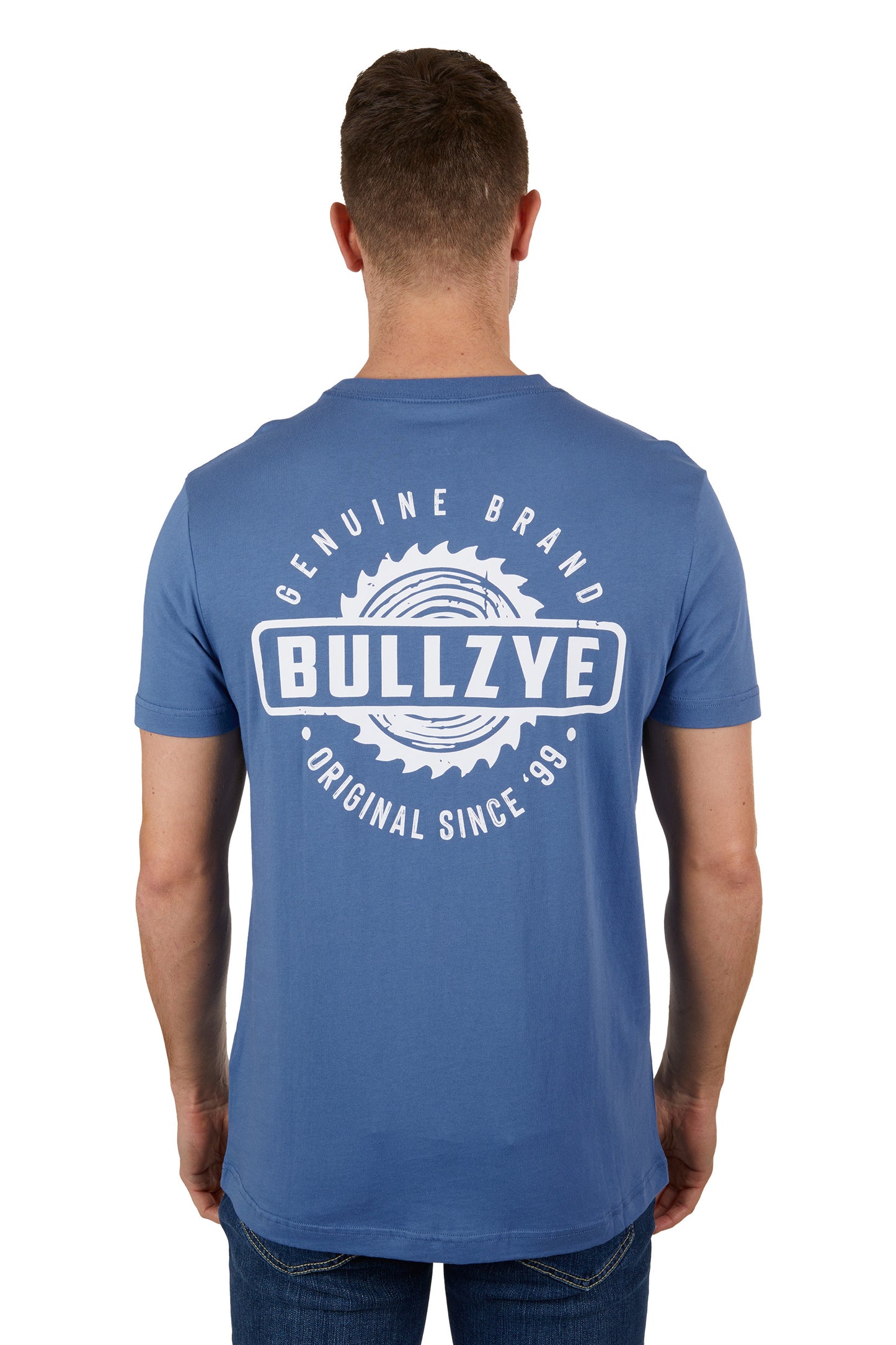 Bullzye Mens Saw S/S Tee - Blue Steel - B3S1503294