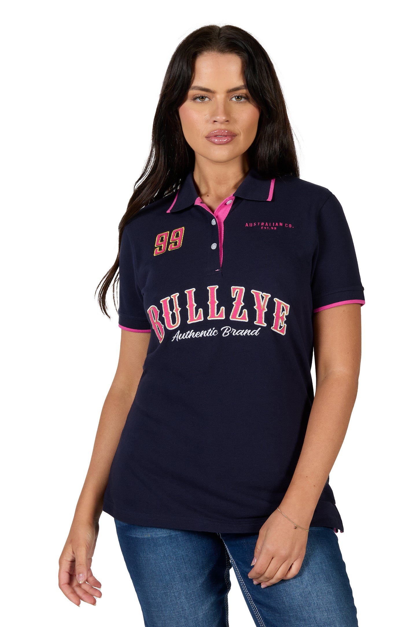 Bullzye Ladies Logan S/S Polo - Navy - B4S2507409