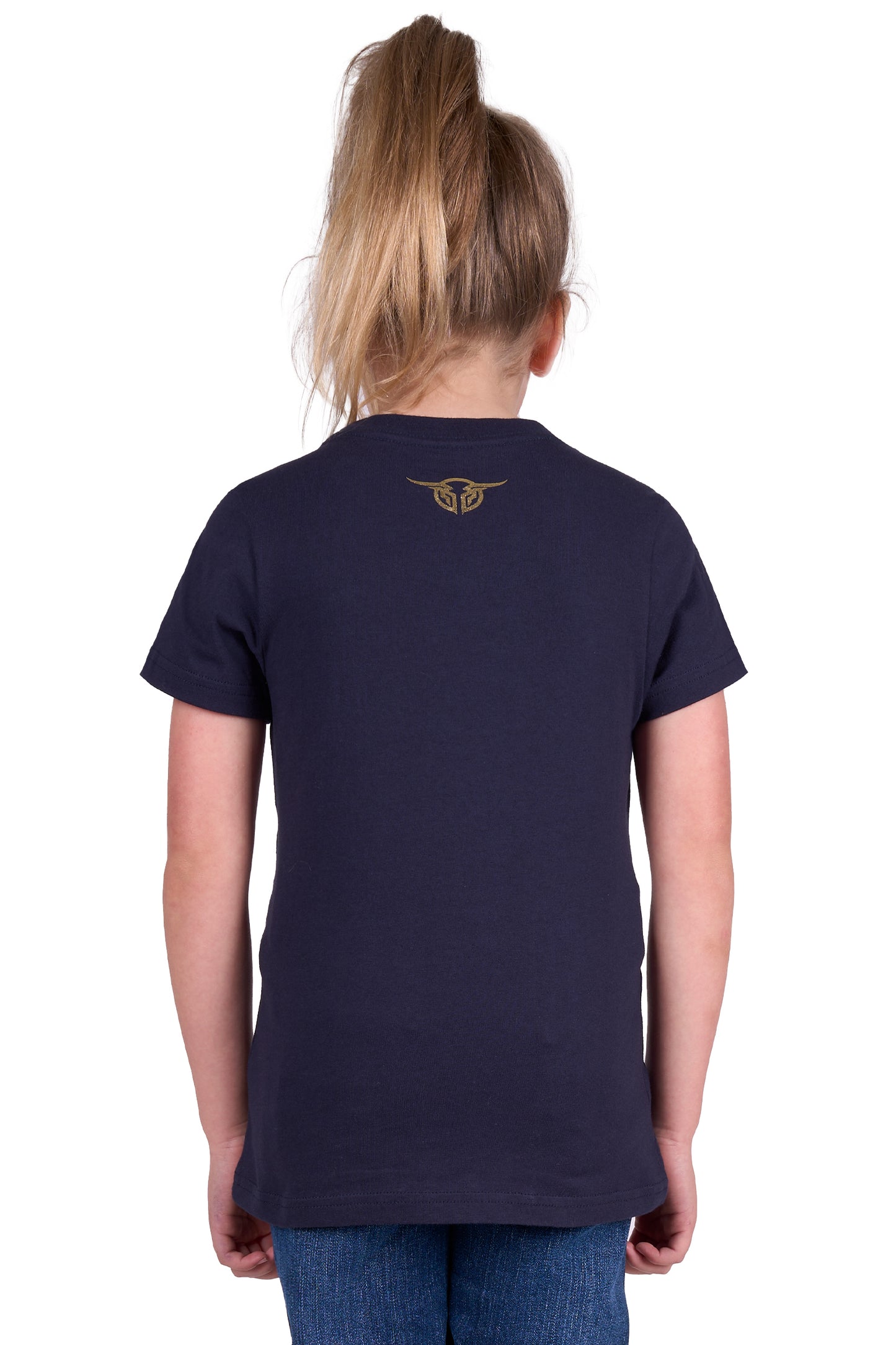 Bullzye Girls Rose S/S Tee - Navy - B4S5503415