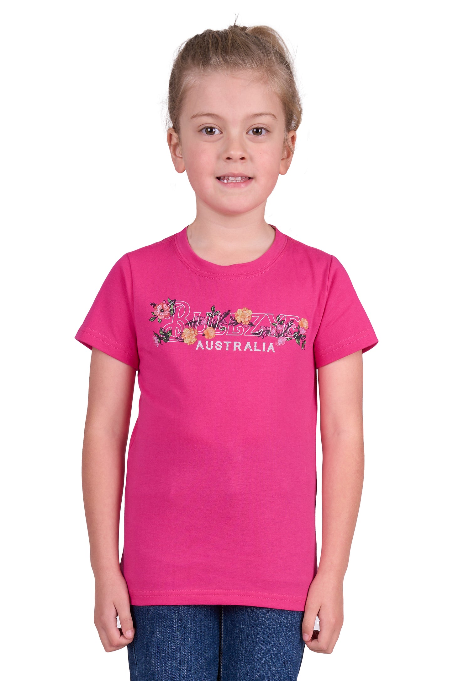 Bullzye Girls Flora S/S Tee - Berry - B4S5503418