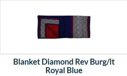 Top Hand Saddlery Royal Blue/Burgandy Diamond Rev Blanket - 194199