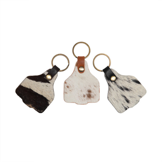 The Design Edge Cattle Tag Cowhide Keyring - Lombok