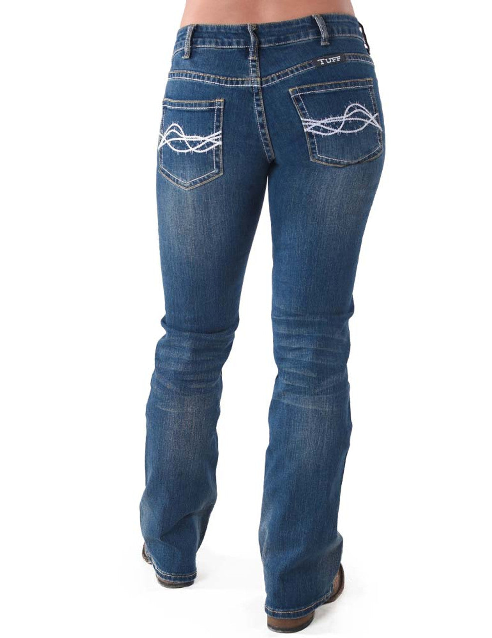 Cowgirl Tuff Ladies Don't Fence Me In - Medium Wash Jeans