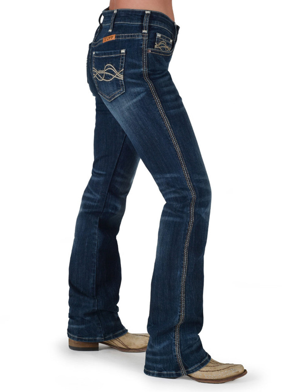 Cowgirl Tuff Epic Mid Rise Bootcut Jean - Dark Wash