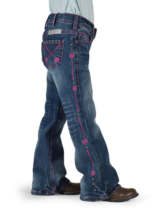 Cowgirl Tuff Girls Pink Arrows Mid Rise Bootcut Jean - Pink Arrows