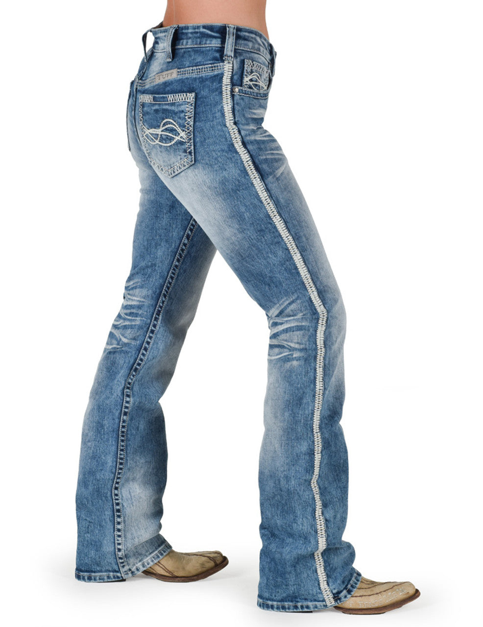 Cowgirl Tuff Journey Mid Rise Classic Fit Bootcut Jean - Medium Wash