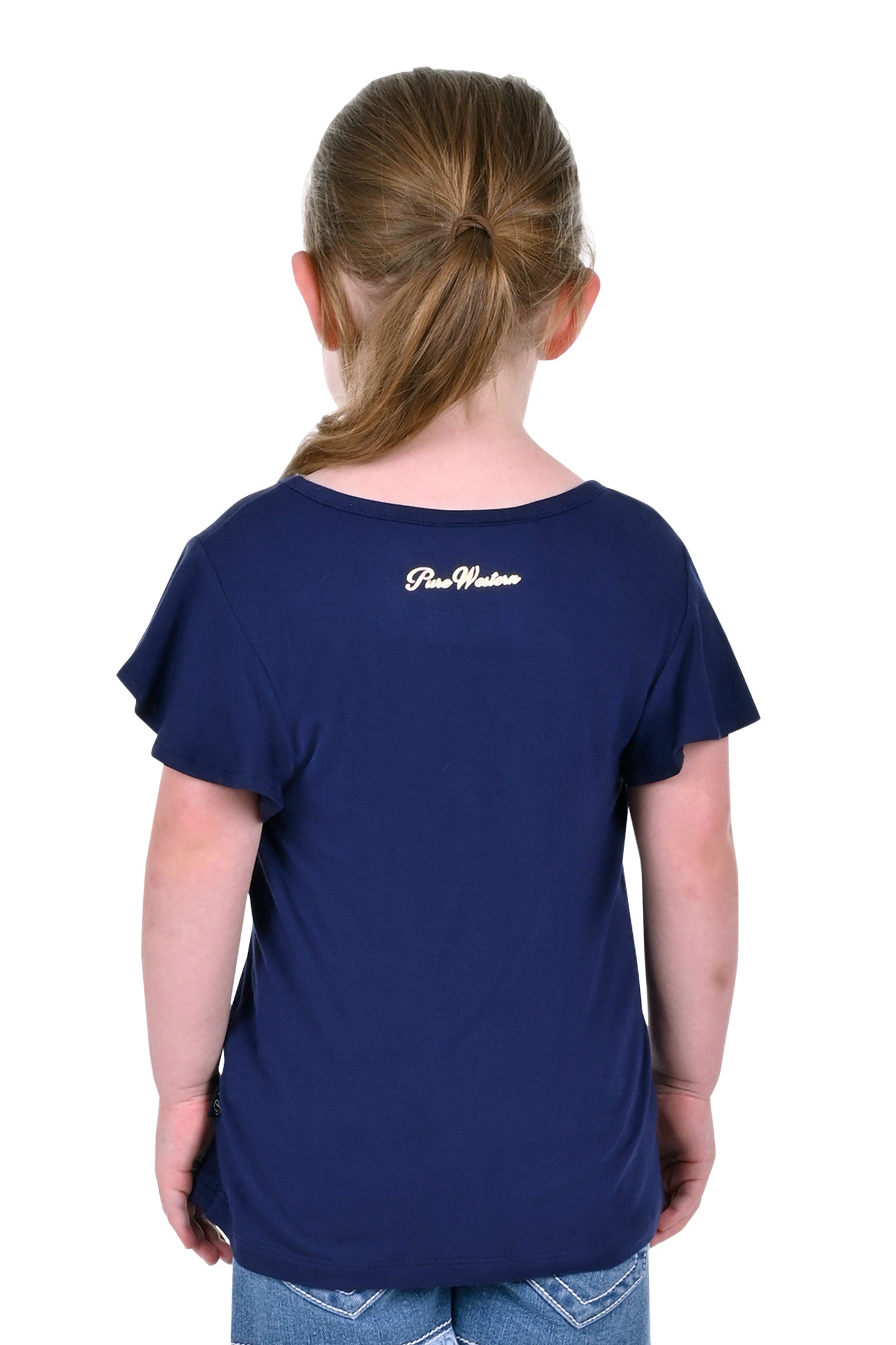 Pure Western Girls Dylan Short Sleeve Tee - Navy - P3S5577687