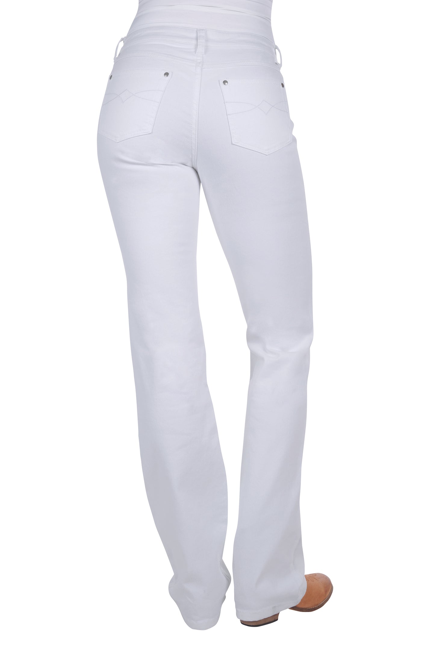 Pure Western Ladies White Riding Bootcut Jean - PCP2203014