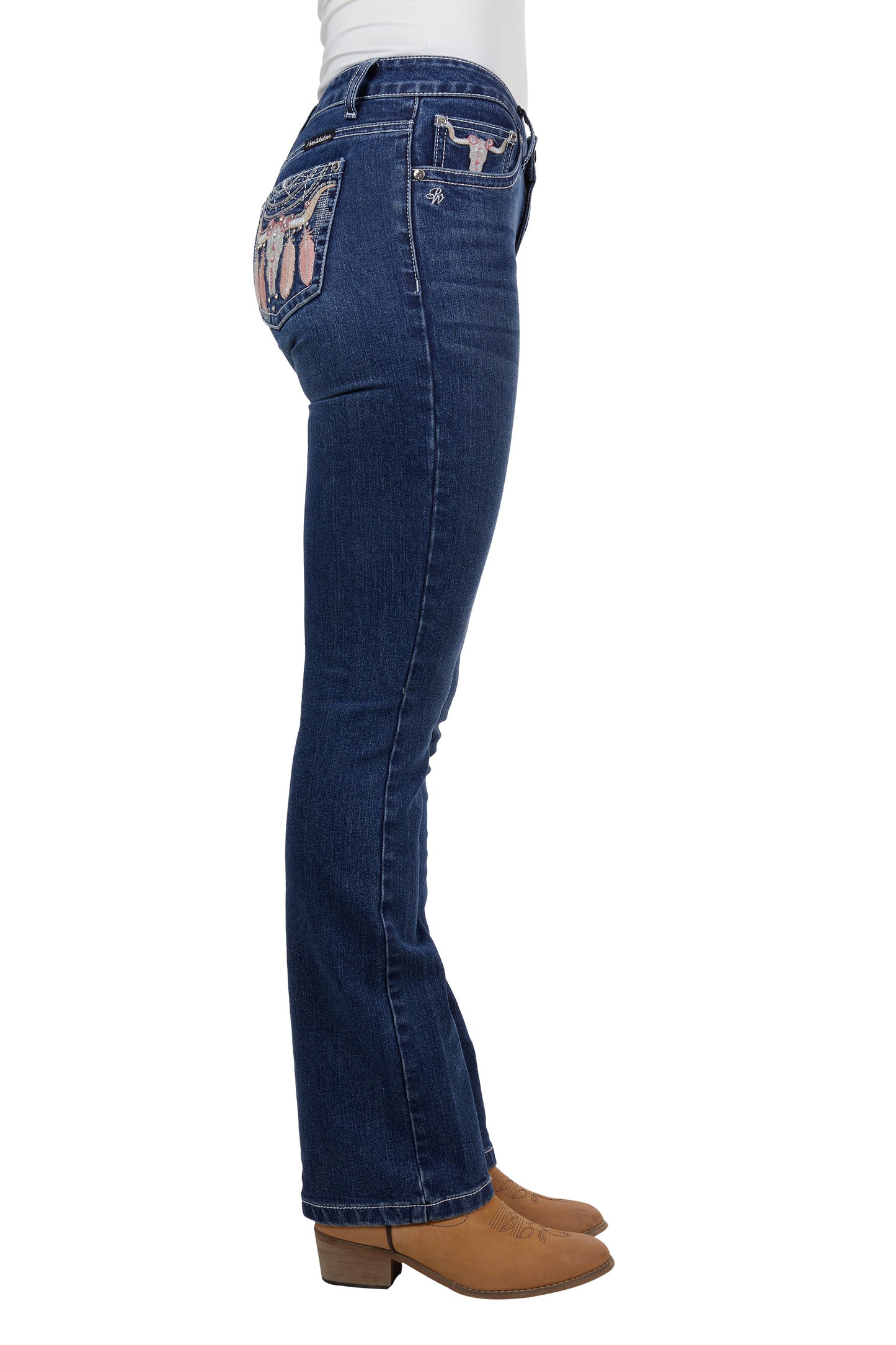 Pure Western Ladies Ava Boot Cut Jean 32" Leg - Indigo - PCP2208847