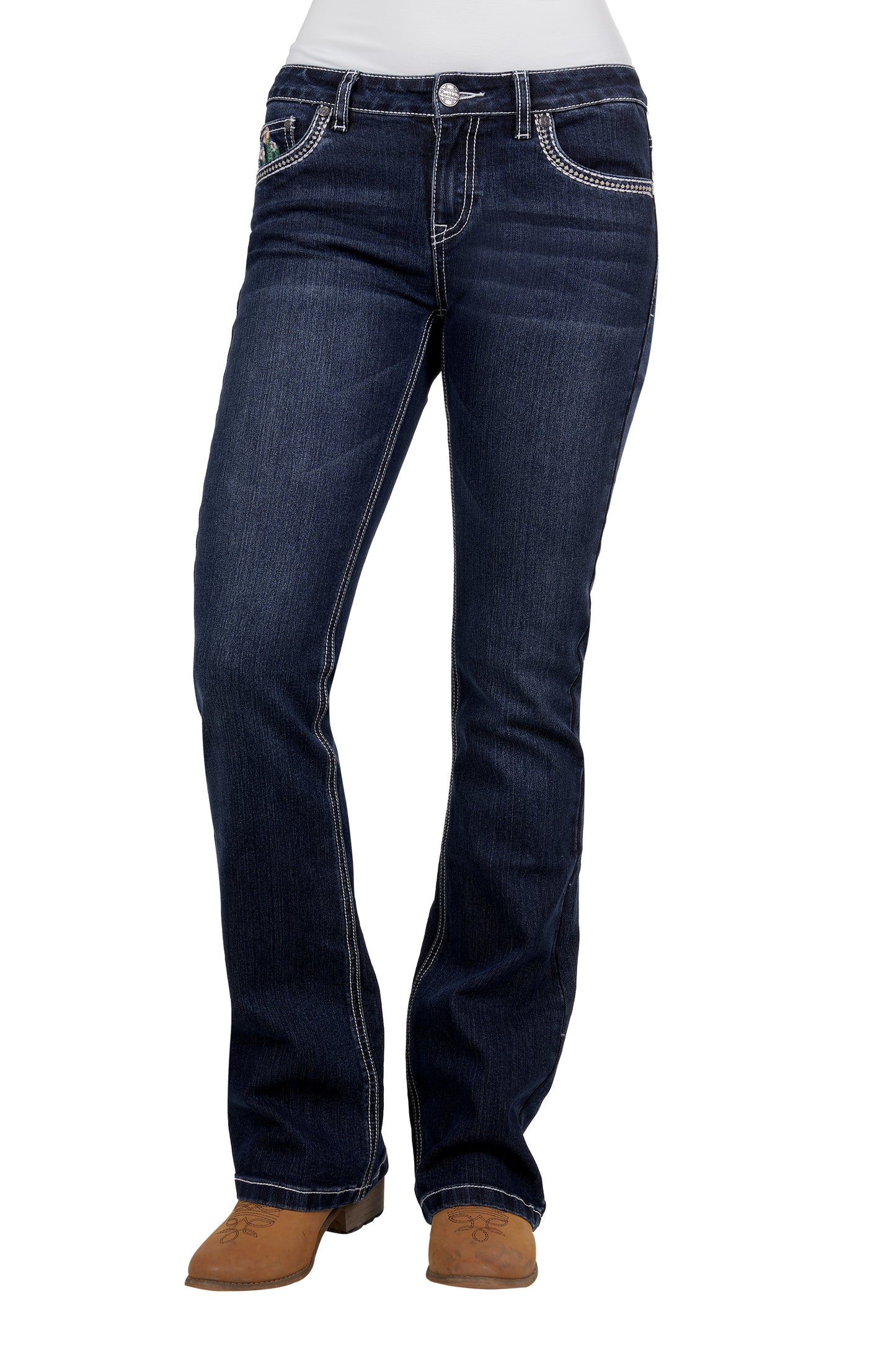 Pure Western Ladies Zoe Boot Cut Jean 34" Leg - Midnight - PCP2208849