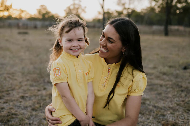 Little Windmill Kia Jnr Ruffle Polo - Butter Yellow