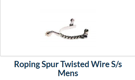 Top Hand Saddlery Roping Spur Twisted Wire Stainless Steel - Mens - 088860