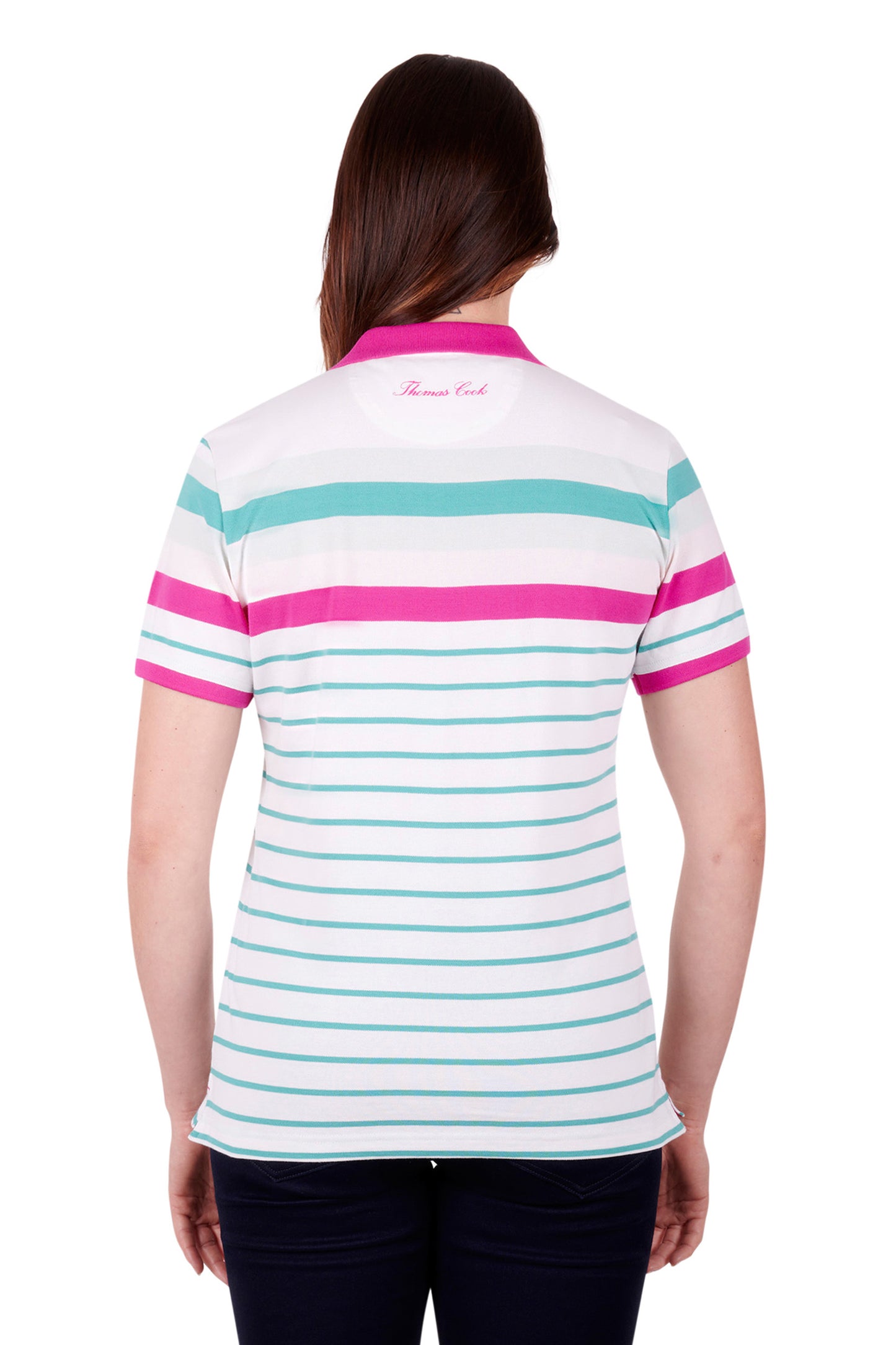 Thomas Cook Ladies Ella Short Sleeve Polo - White/Berry - T3S2512086