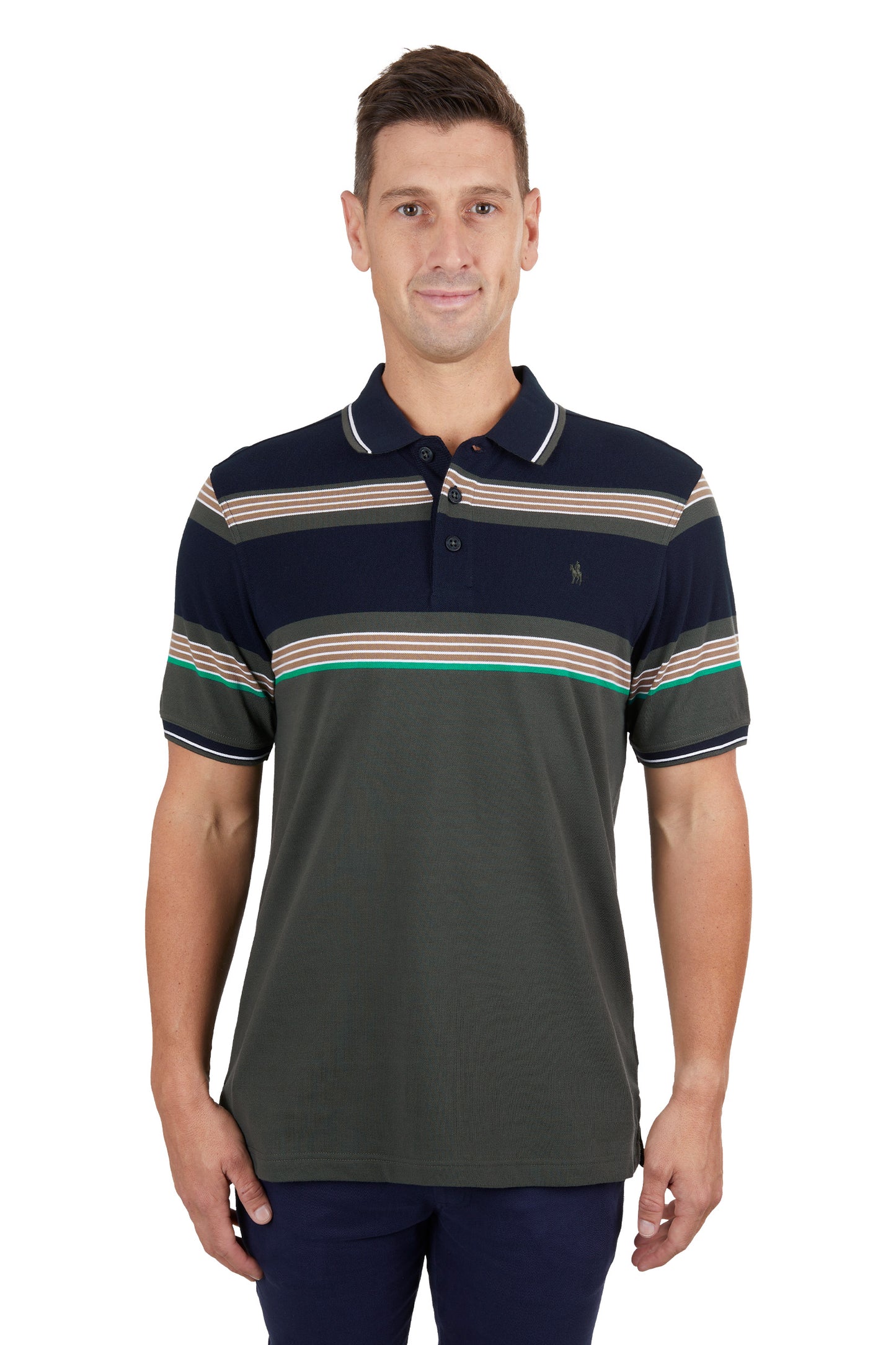 Thomas Cook Mens Jacob S/S Polo - Dark Green/Navy - T4S1504016