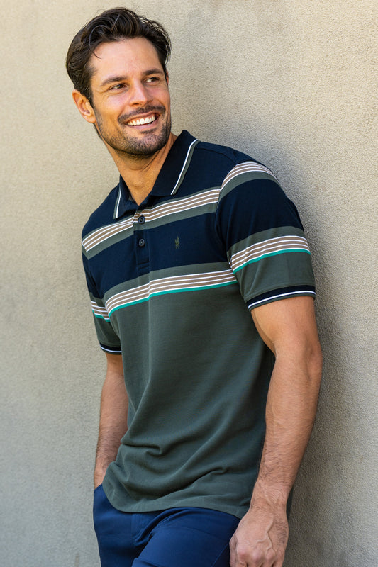 Thomas Cook Mens Jacob S/S Polo - Dark Green/Navy - T4S1504016