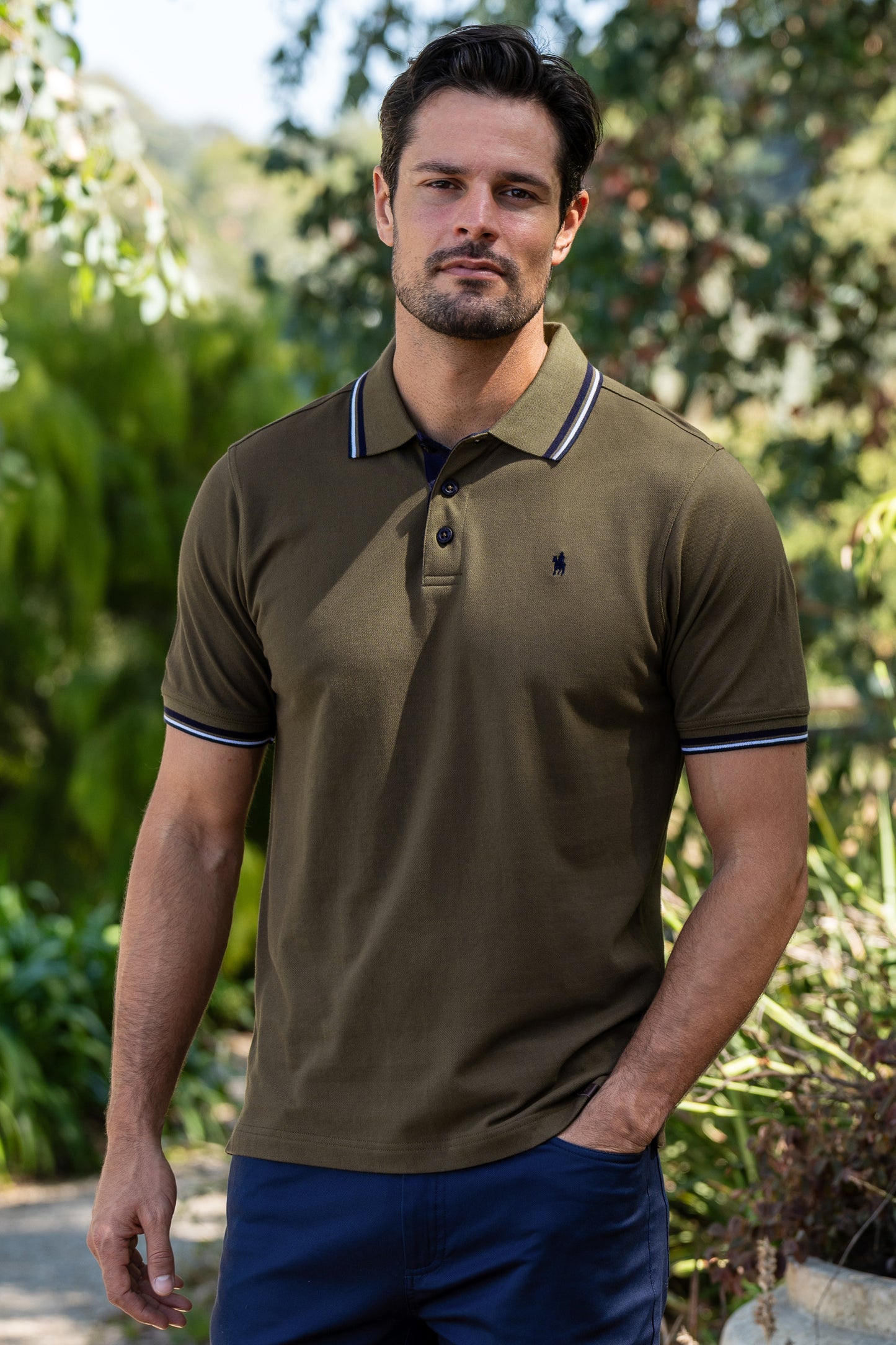 Thomas Cook Mens Logan Tailored S/S Polo - Dark Tan - T4S1506012