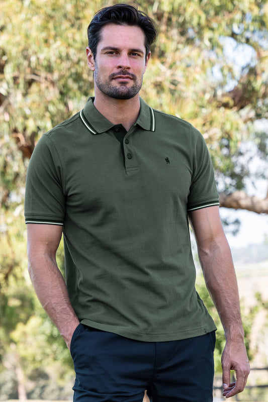 Thomas Cook Mens Logan Tailored S/S Polo - Dark Green - T4S1506012