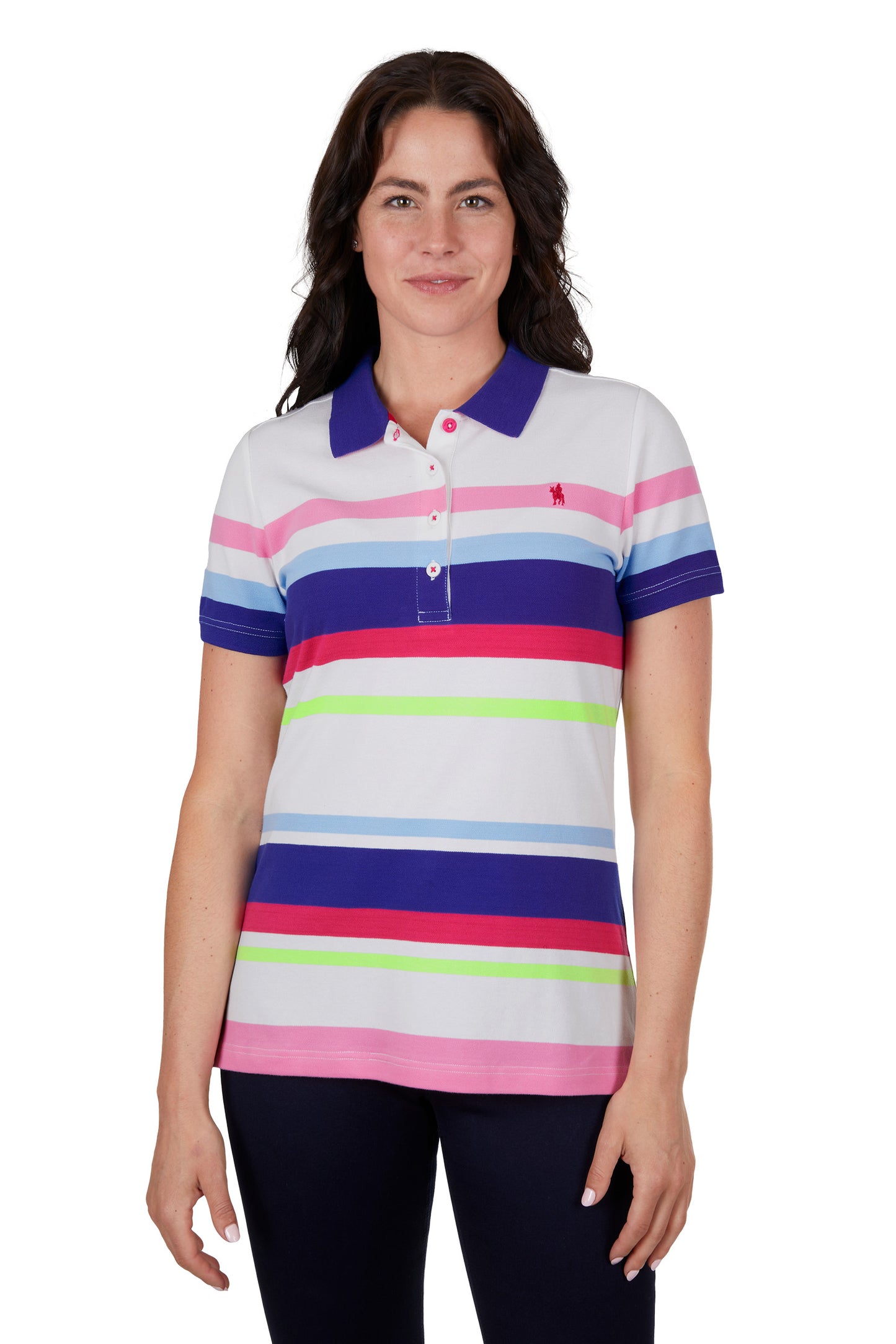 Thomas Cook Ladies Perry Short Sleeve Polo - White/Multi - T4S2512054