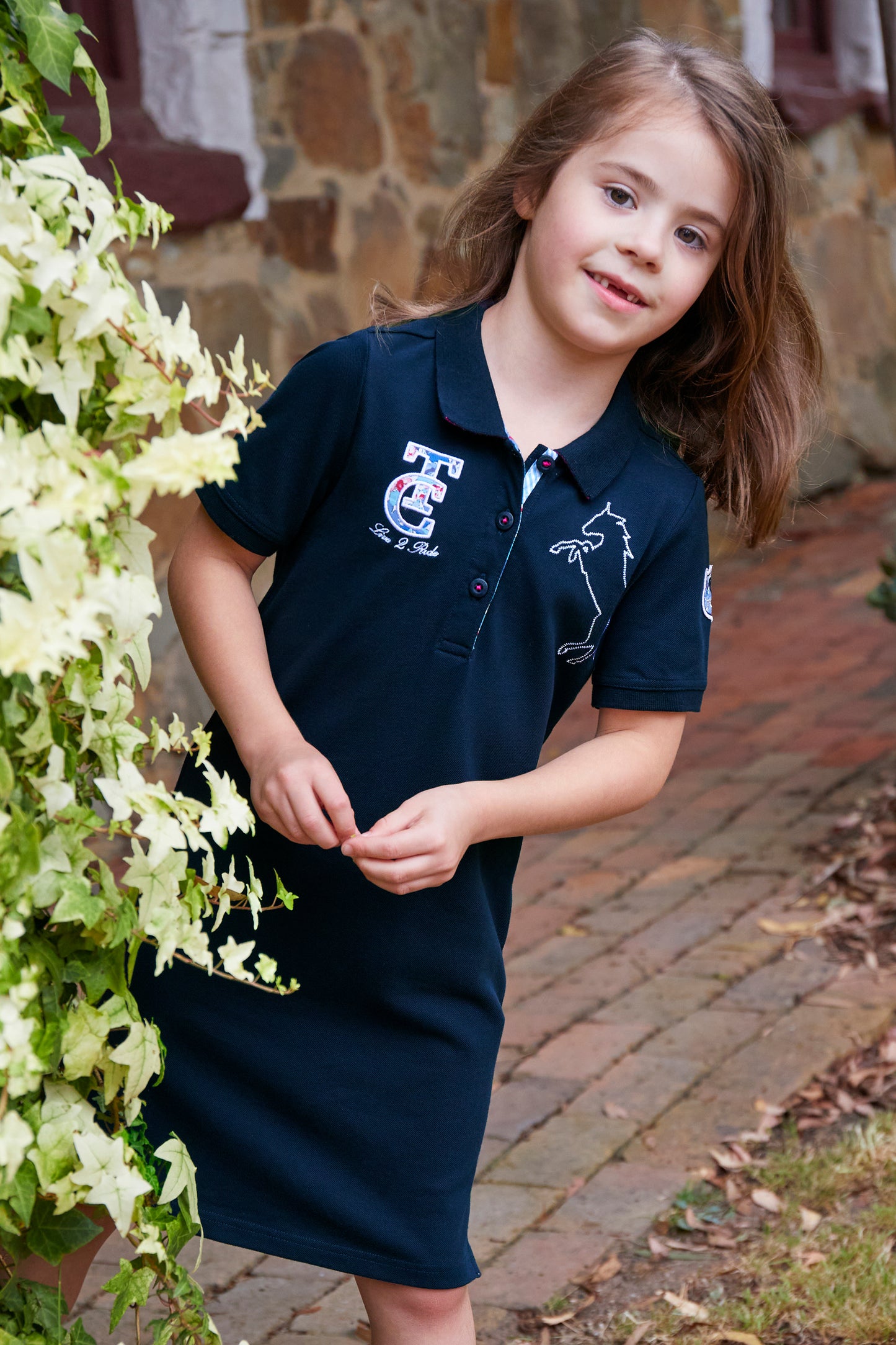 Thomas Cook Girls Short Sleeve Polo Dress - Navy - T4S5408053