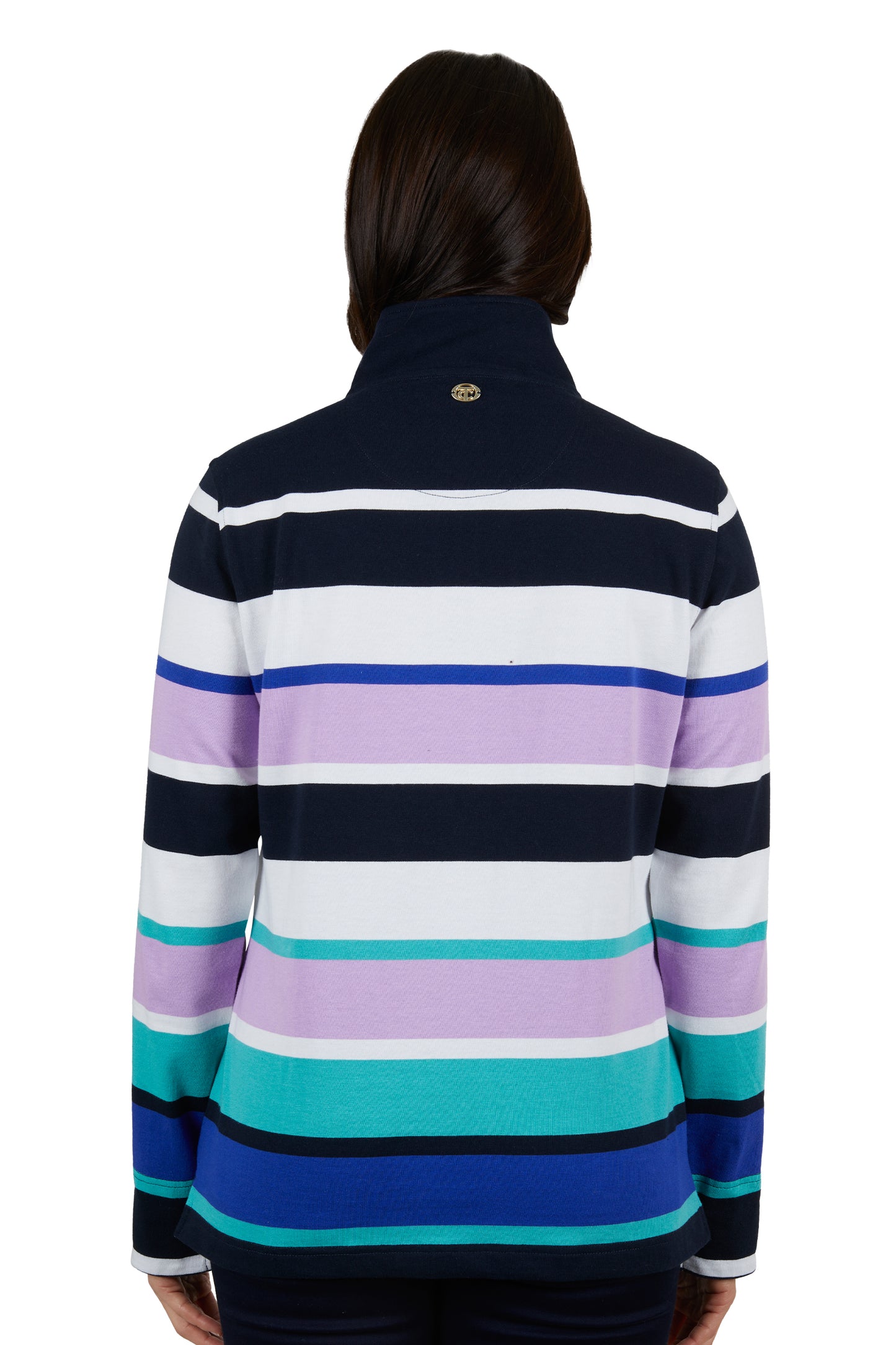 Thomas Cook Gina Stripe 1/4 Zip Rugby - Navy/Multi - T4W2527094 - ON SALE