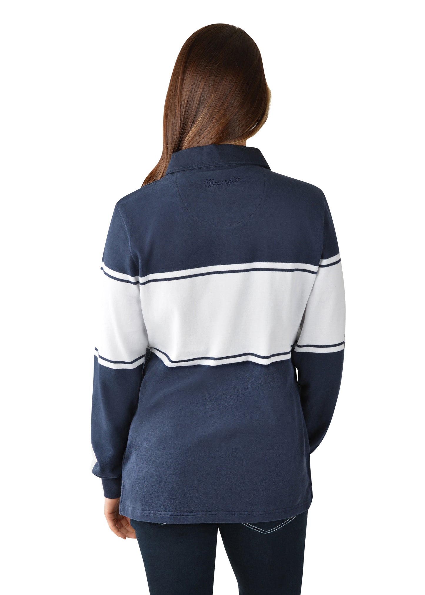 Wrangler USA Ladies Feather Rugby - Navy/White - X3W2577944 - ON SALE