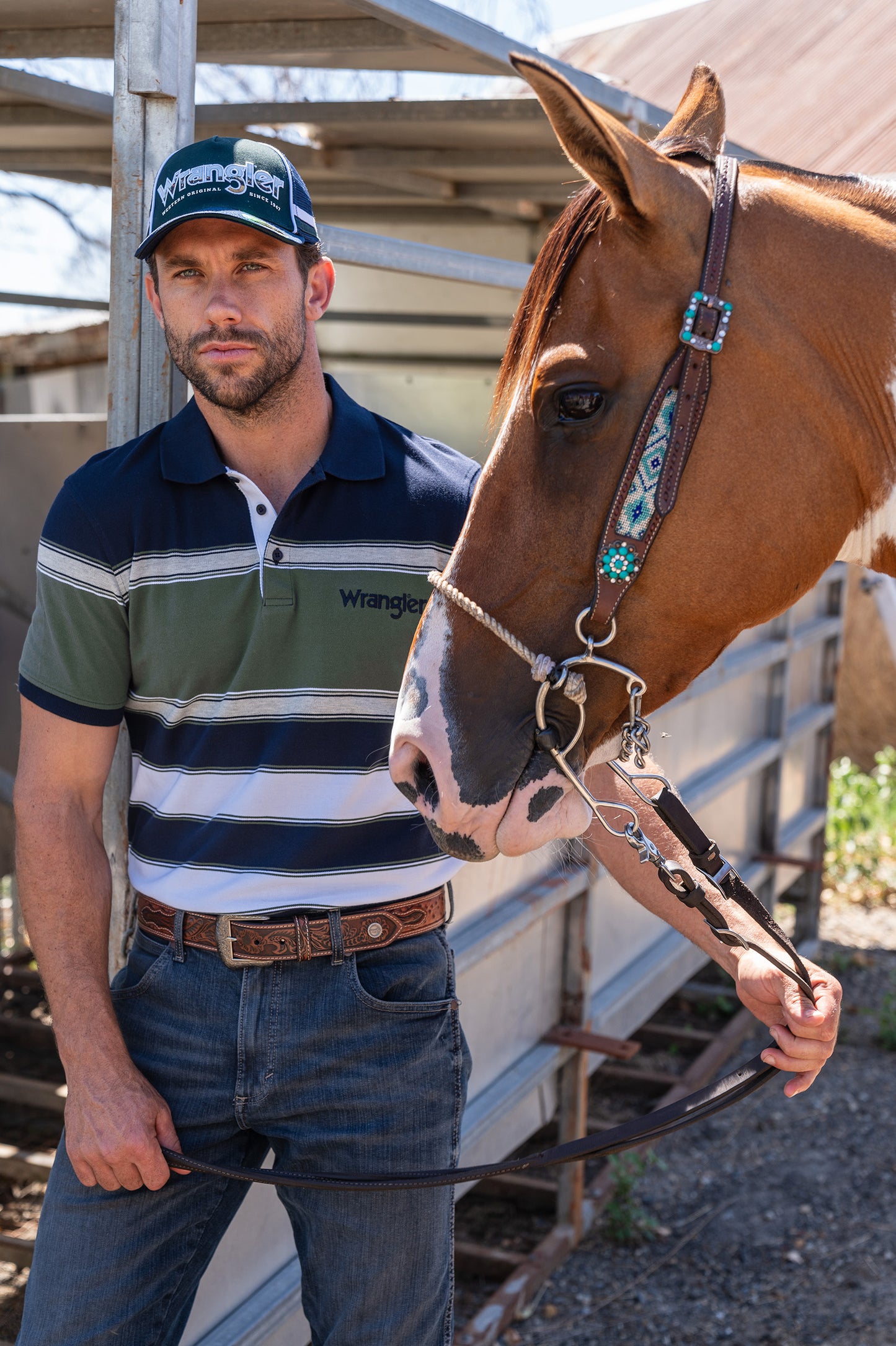 Wrangler Mens Alex S/S Polo - Navy/Cypress - X4S1560184