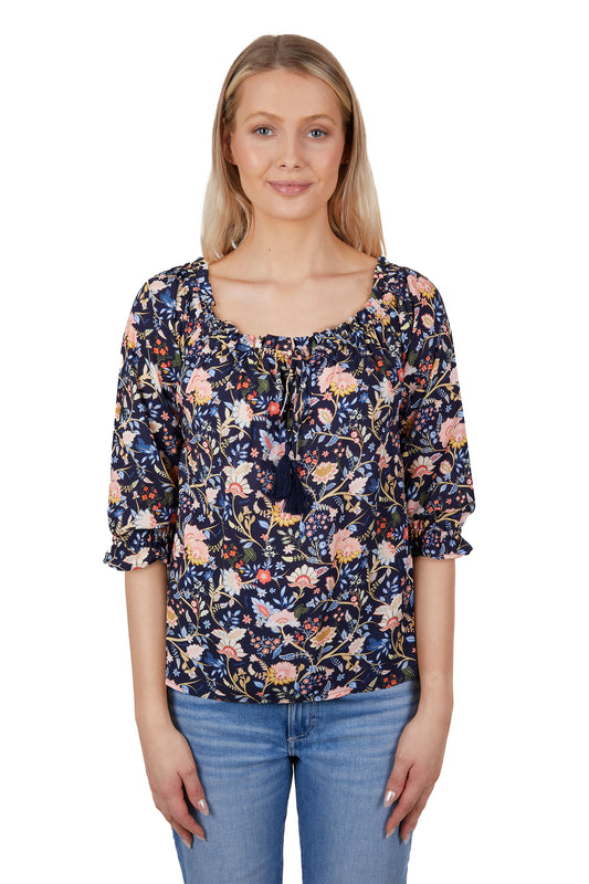 Wrangler Ladies Cassidy S/S Blouse - Multi - X4S2523199