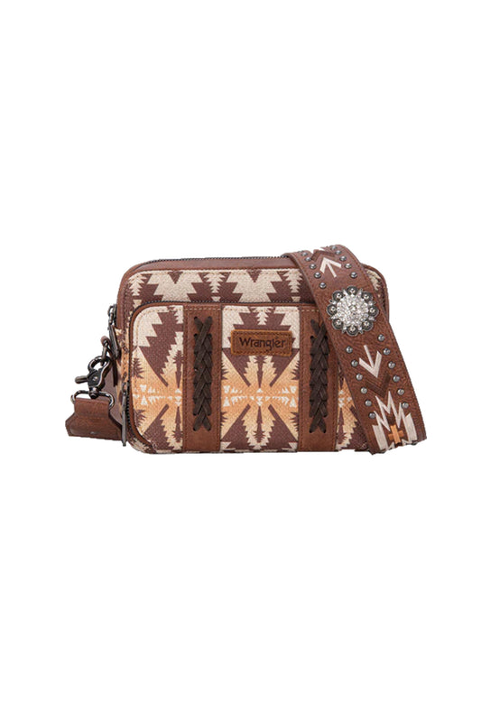 Wrangler Southwestern Crossbody Wallet Bag - Coffee - X4S2970BAG