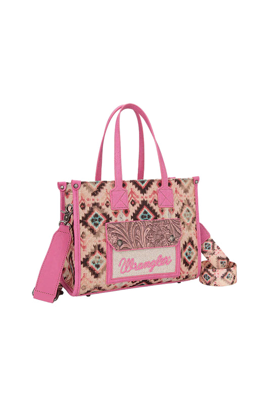 Wrangler Aztec Crossbody Tote Bag - Pink - X4S2971BAG