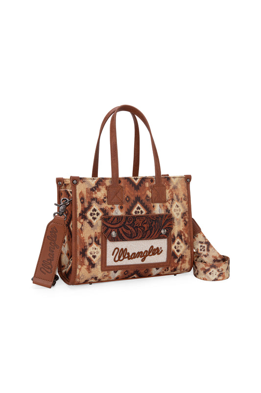 Wrangler Aztec Crossbody Tote Bag - Tan - X4S2971BAG - ON SALE