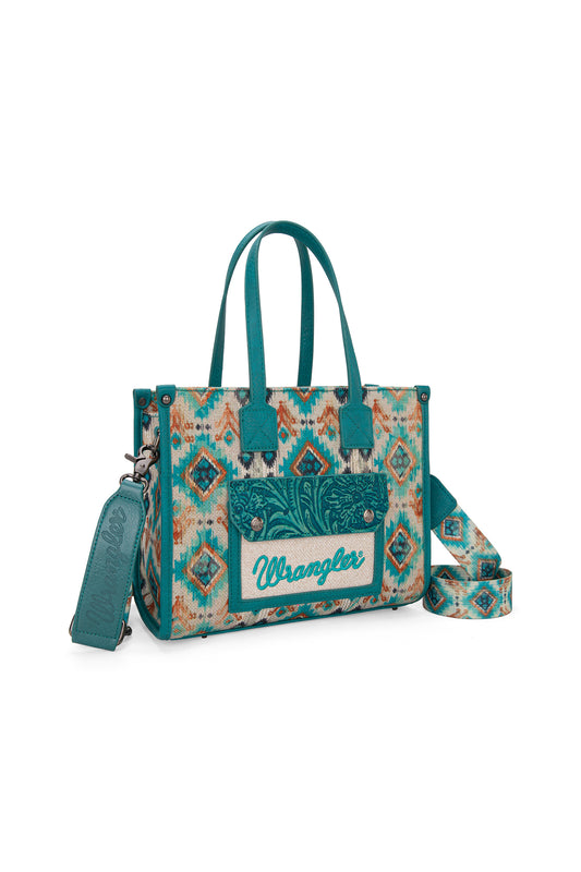 Wrangler Aztec Crossbody Tote Bag - Turquoise - X4S2971BAG