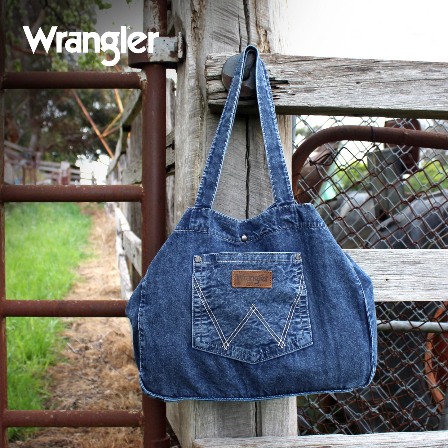 Wrangler Denim Pocket Tote Bag - Indigo - X4S2975BAG