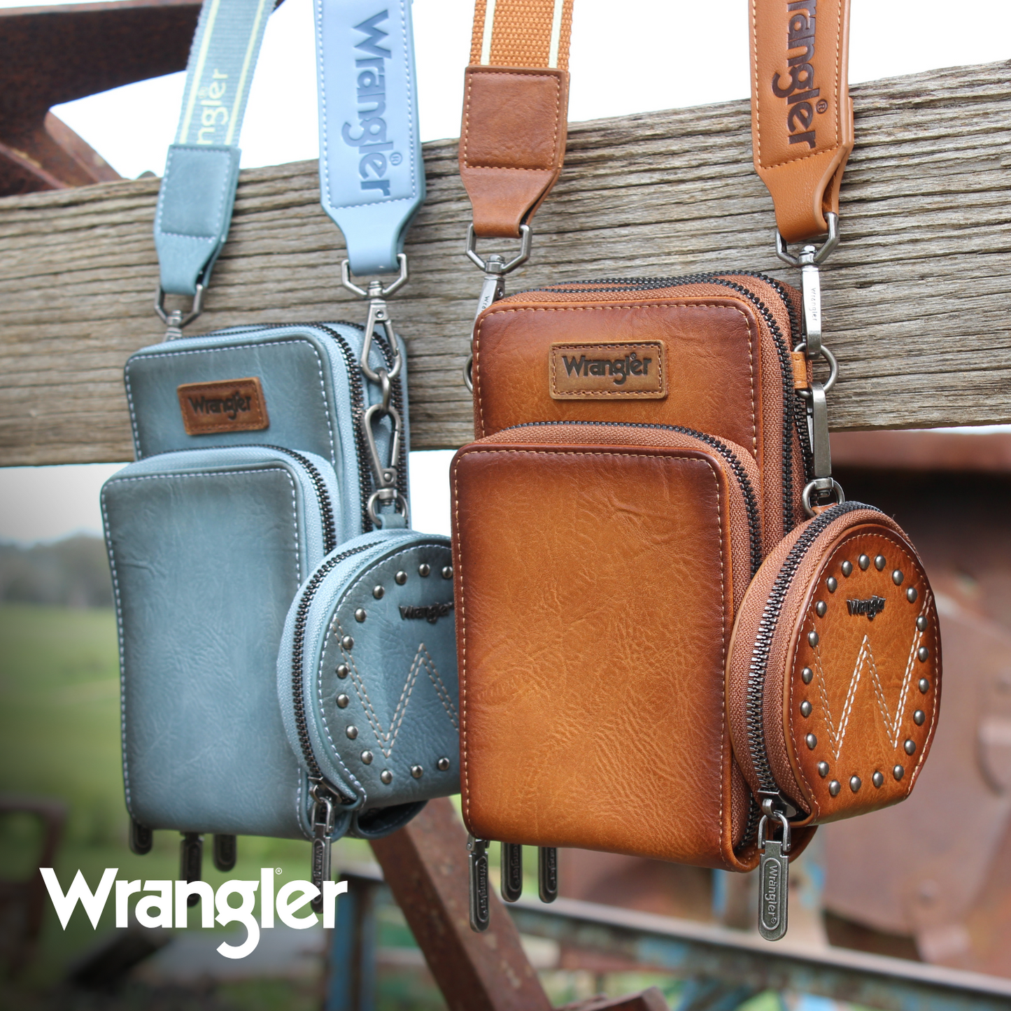 Wrangler Phone Wallet Bag Coin Purse Set - Tan - X4S2976BAG