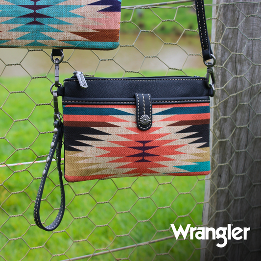 Wrangler Aztec Clutch Bag - Black/Multi - X4S2977BAG