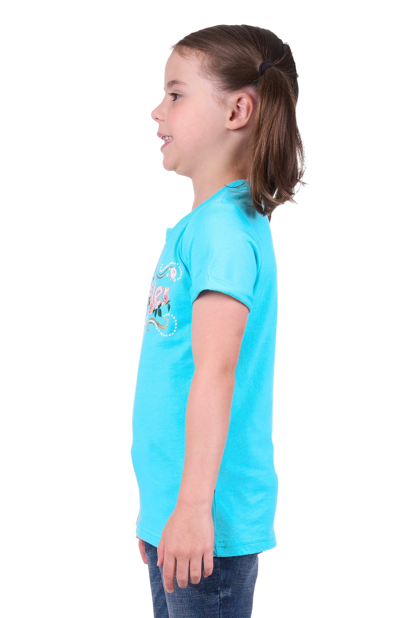 Wrangler Girls Pippa Short Sleeve Tee - Aqua - X4S5598202