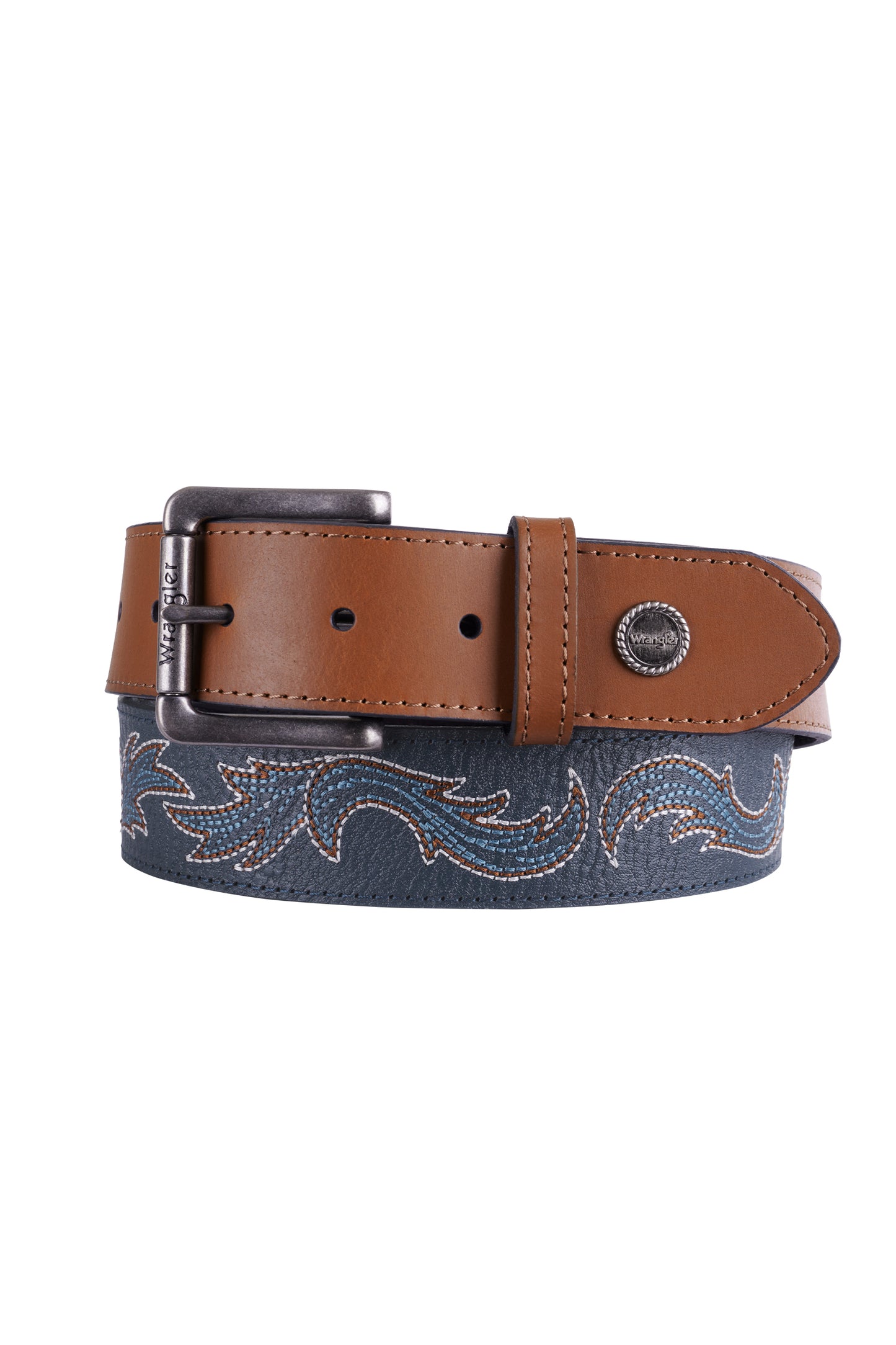 Wrangler Aiden Belt - Navy/Tan - X4W1943BLT