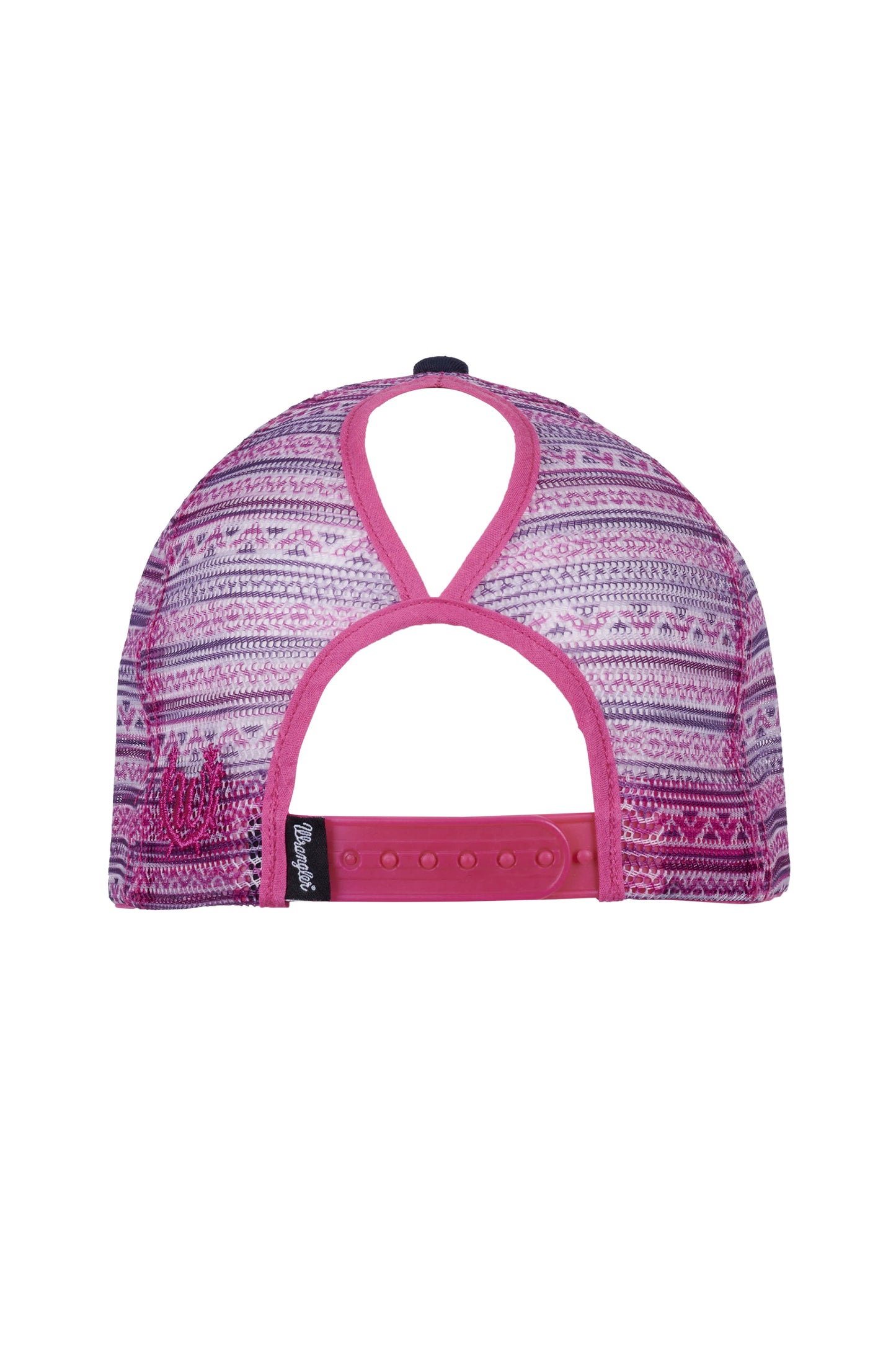 Wrangler Pheobe High Profile Ponytail Trucker Cap - Navy/Pink - X4W2996CAP