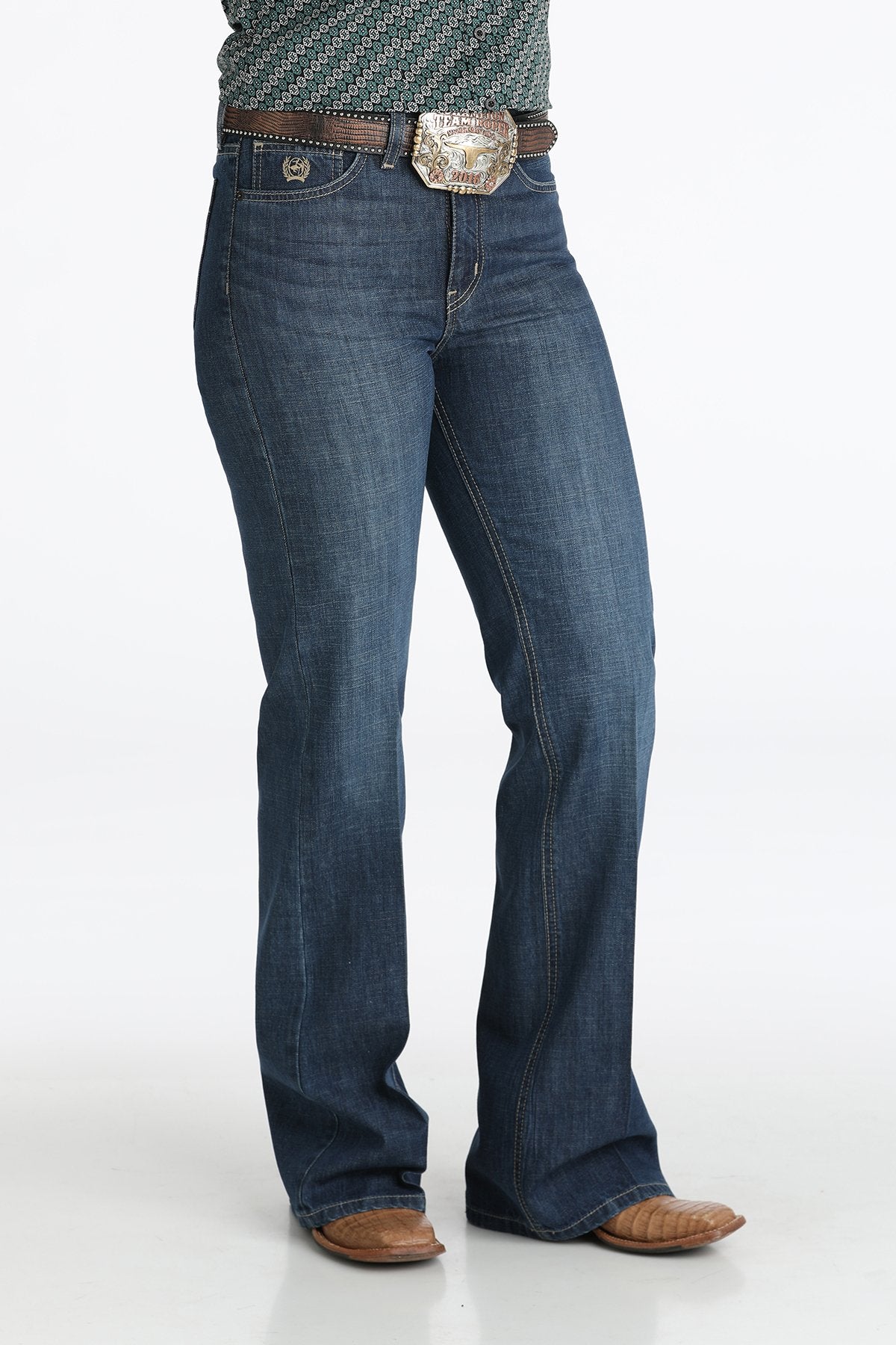 Cinch Ladies Easy Fit Tatum Trouser Jean - Dark Stonewash - MJ84254001