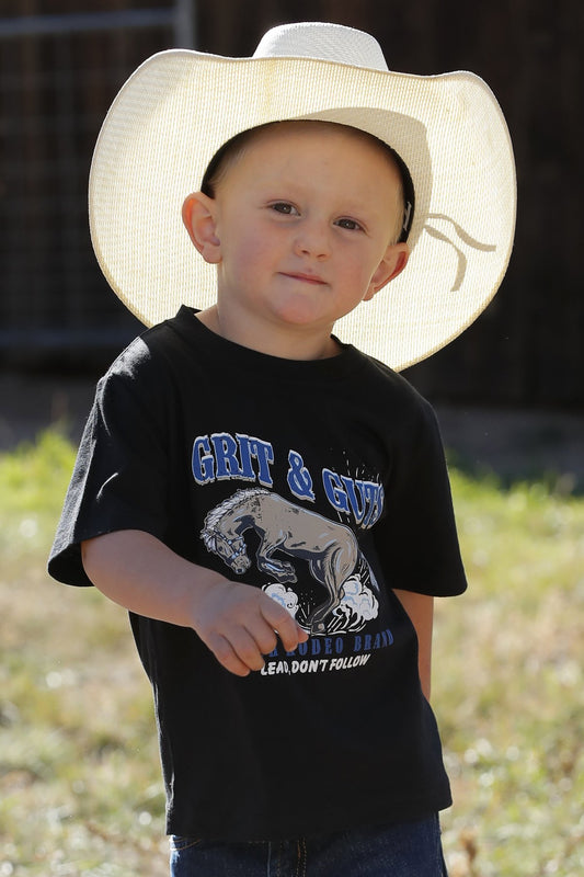 Cinch Boys Toddler Grit and Gut Tee - Black - MTK7671092