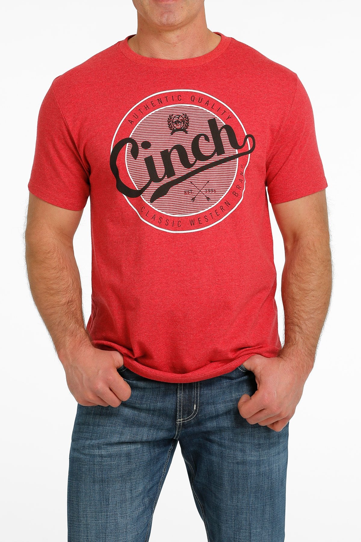 Cinch Mens Tee - Heather Red - MTT1690554