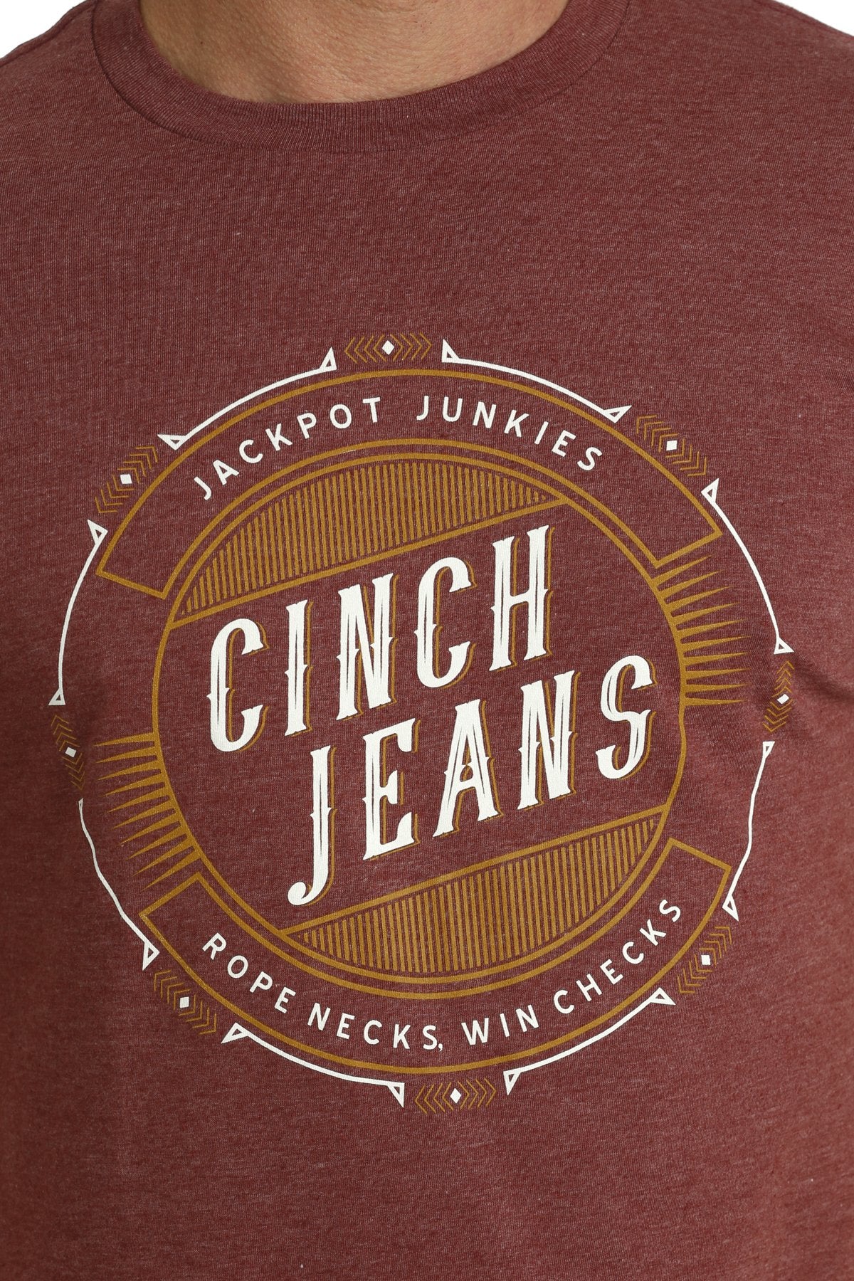 Cinch Mens Jeans Tee - Burgandy - MTT1690608