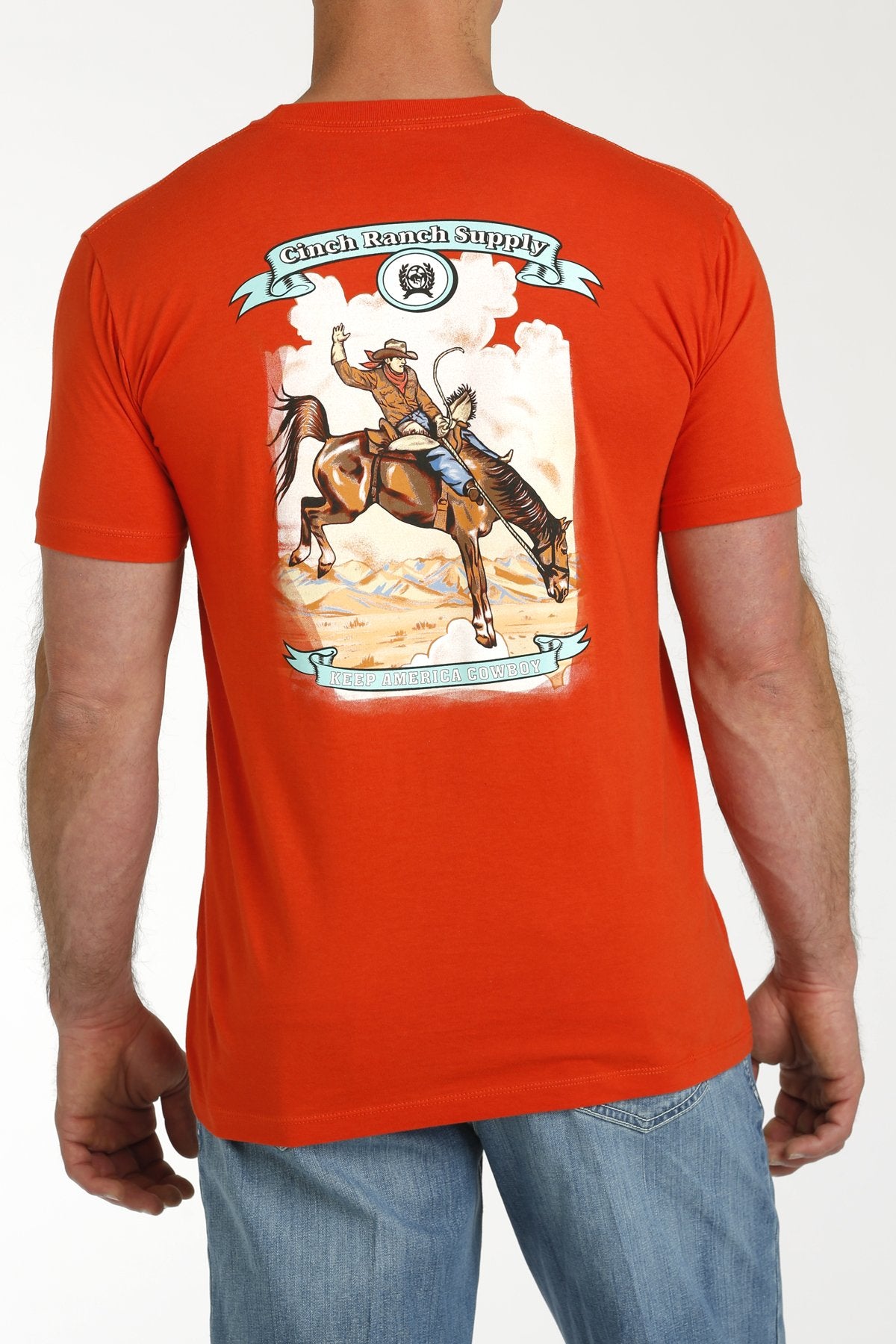 Cinch Mens Ranch Supply Tee - Red - MTT1690618