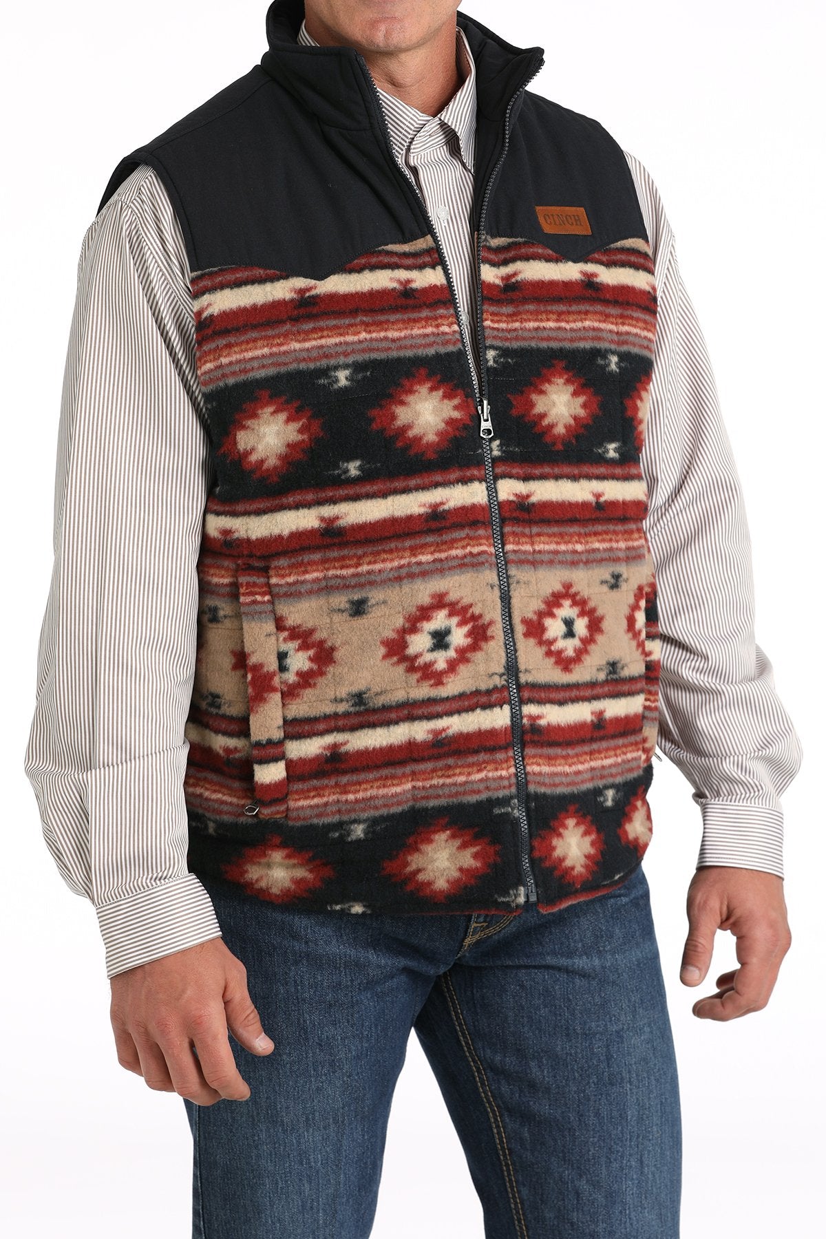 Cinch Mens Reversible Quilted Vest - Khaki/Navy - MWV1576004